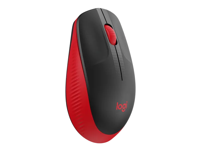 Мышь Logitech M190 черный/красный оптическая (1000dpi) беспроводная USB (2but)