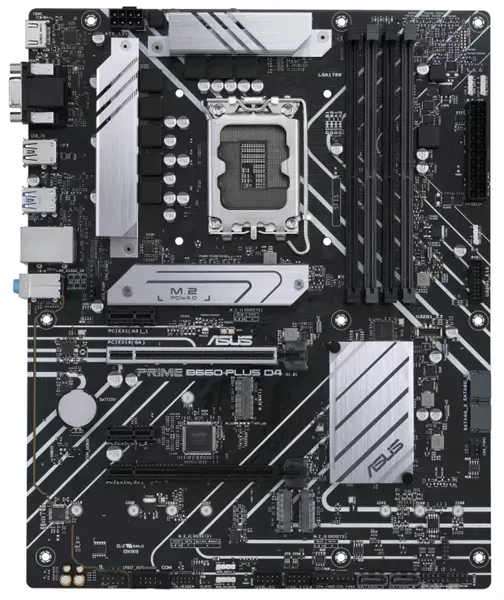 Материнская плата ASUS PRIME B660-PLUS D4, LGA1700, B660, 4*DDR4, DP+ D-Sub + HDMI, CrossFireX, SATA3 + RAID, Audio, Gb LAN, USB 3.2*6, USB 2.0*6, COM*1 header (w/o cable), ATX; 90MB18X0-M0EAY0
