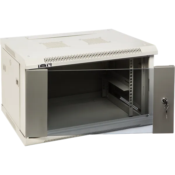 Шкаф коммутационный Lanmaster (TWT-CBWPG-6U-6X4-GY) настенный 6U 600x400мм пер.дв.стекл 60кг серый