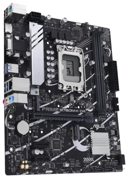 Материнская плата ASUS PRIME B760M-K D4, LGA1700, B760, 2*DDR4, HDMI+VGA, 4xSATA3 + RAID, M2, Audio, Gb LAN, USB 3.2, USB 2.0, mATX; 90MB1DS0-M0EAY0