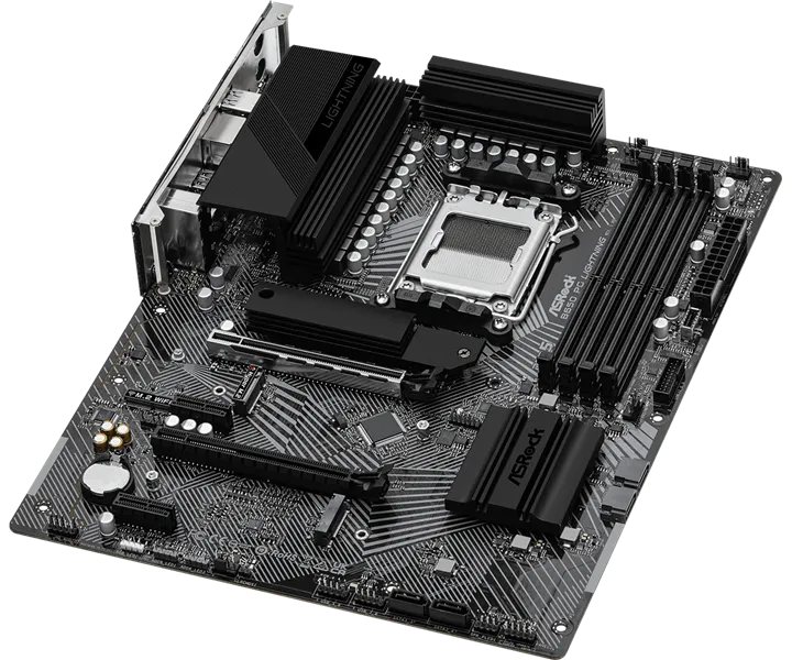 Материнская плата ASROCK B650 PG LIGHTNING, AM5, B650, 4*DDR5, HDMI, 4xSATA3 6.0, M.2 Socket, RAID, 9xUSB 3.2, 8xUSB 2.0, Type-C, ATX; 90-MXBK20-A0UAYZ