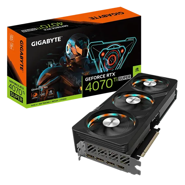 Видеокарта GIGABYTE RTX4070Ti Super GAMING OC 16GB//RTX4070 Super, HDMI, DP*3, 16G,D6X