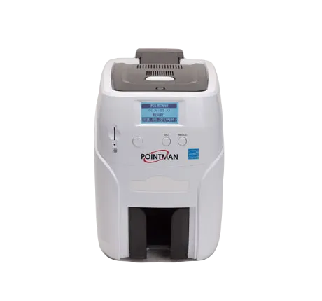 Принтер печати на пластиковых картах Pointman Nuvia N15, односторонний, лоток подачи на 100 карт, приемный на 50 карт, USB2.0 (High-Speed), RS-232, Built in 10/100 Ethernet, ЖК дисплей