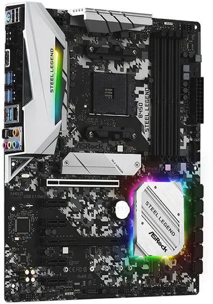 Материнская плата ASROCK B450 STEEL LEGEND , AM4, B450, 4*DDR4, HDMI+DP, 4xSATA3 6.0, M.2 Socket, 4xUSB 3.2, 2xUSB 2.0, Type-C, ATX; 90-MXBA00-A0UAYZ