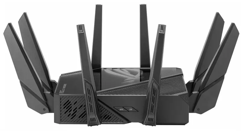 Роутер ASUS ROG GT-AXE16000 // 802.11 a/b/g/n/ac/ax 1148 + 4804Mbps, 2,4 + 5 gGz, 8 antenna, USB, GBT LAN ; 90IG06W0-MU2A10