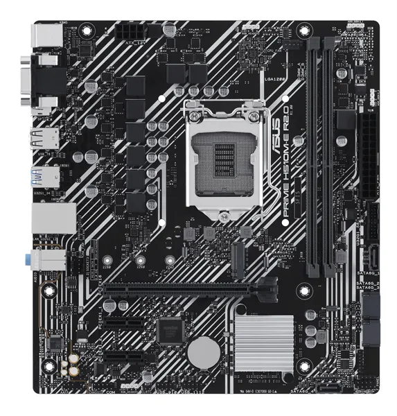 ASUS PRIME H510M-E R2.0, LGA1200, H470, 2*DDR4, DP+VGA + HDMI, 4 SATA 6, M2, Gb LAN, USB 3.2, USB 2.0, mATX ; 90MB1FQ0-M0EAY0