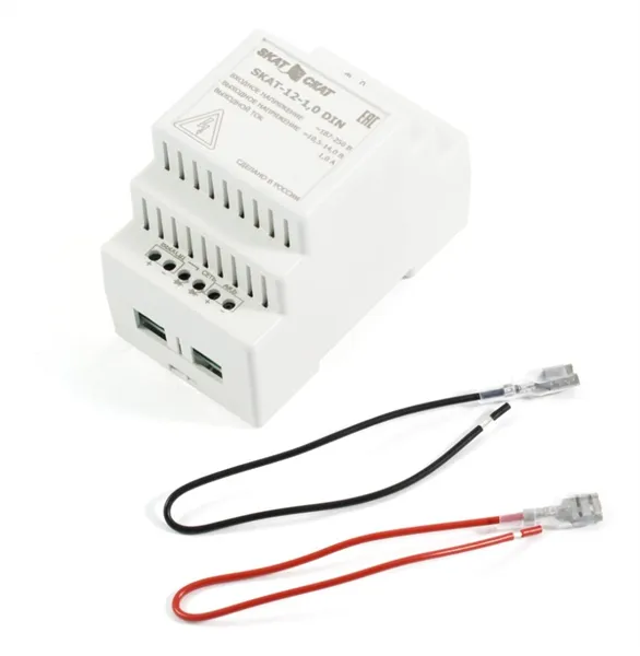 Ибп исполнения din (583) Бастион SKAT-12-1.0 DIN (СКАТ ИБП-12/1-DIN) источник питания 12В 1А пластиковый корпус под DIN рейку 35 мм