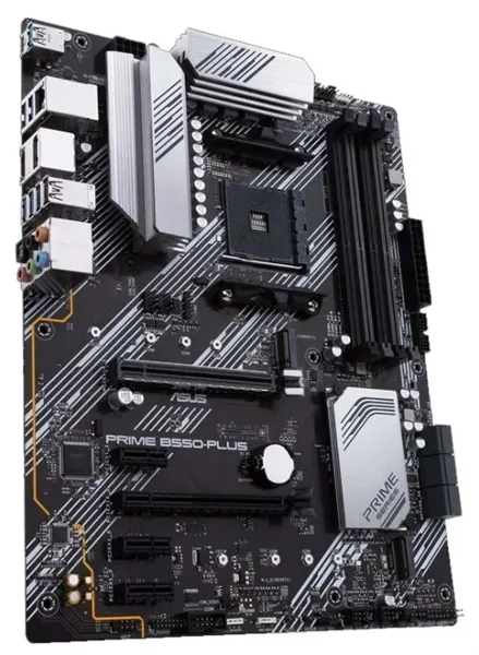 Материнская плата ASUS PRIME B550-PLUS,  Socket AM4, B550, 4*DDR4, HDMI+DP, CrossFireX, SATA3 + RAID, Audio, Gb LAN, USB 3.2*8, USB 2.0*6, COM*1 header (w/o cable), ATX ; 90MB14U0-M0EAY0