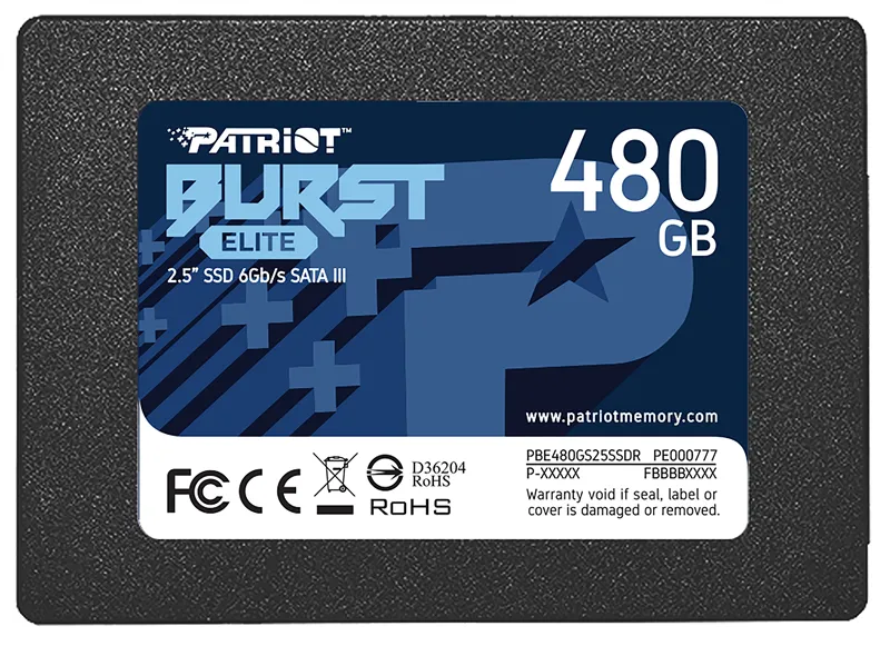 Твердотельный накопитель Patriot BURST ELITE 480GB SATA3 2.5" 450/320 480GB 3D
