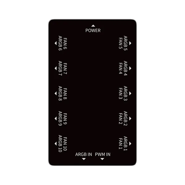 Ocypus Delta EH10 BK PRO, 10 ports FAN/ARGB Hub, remote control