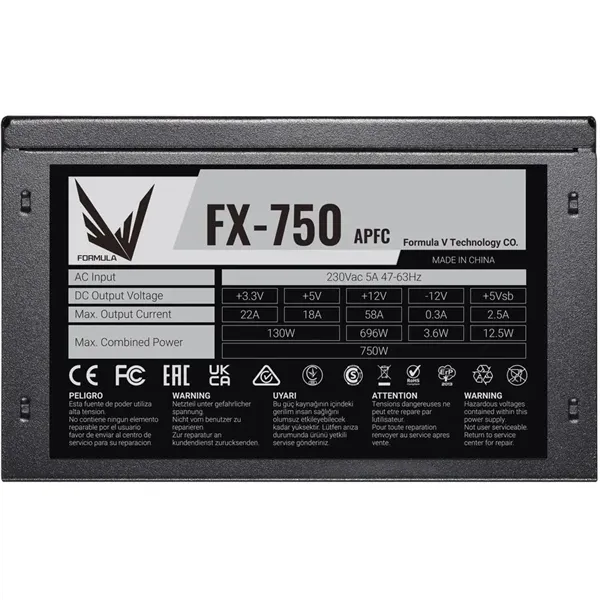 Formula V Line FX-750, 750W, APFC, 80+, 12cm Fan
