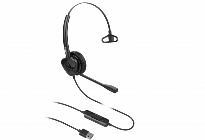 Гарнитура для ip телефонов Fanvil HT301-U USB Headset, Leather cushions, 260° bendable boom arm, Dual Color LED Indicator, Supports ENC technology Noise Cancellation, Mono Headset