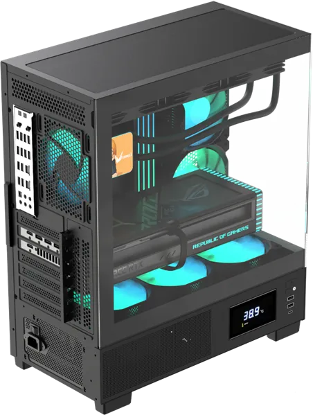 Корпус Formula V Line Crystal E1 Black, ATX, TYPE-C*1, USB3.0*2, Switch Display Panel