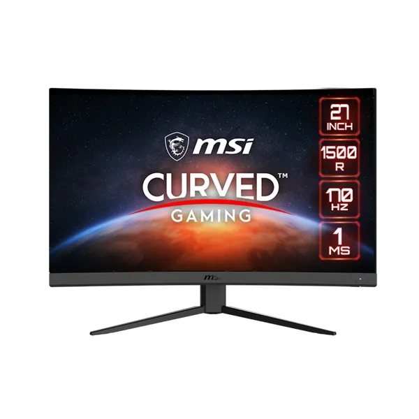 MSI G27CQ4 E2 27" 16:9 WQHD(2560x1440) VA Curve 1500R,1ms(MPRT), 3000:1, 100M:1, 250nit, 178/178, 2xHDMI 2.0b, DP 1.2a, Tilt,VESA,170Hz,Black,1y w-ty