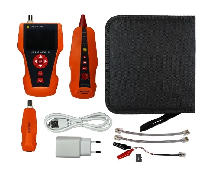 Тестер Кабельный тестер с измерением длины, трассировкой кабельных линий и определением POE, 1 ответная часть