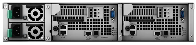 Система хранения данных Synology Rack 2U/12bay DualCont Array (QC2,4GhzCPU/8Gbupto64/2x1GbE+1x10GbERJ45(+1xExpSlot) per contr)NoHDD(upto12 2,5"/3,5"SASupto36with 2xRXD1219SAS),RAIDBasic,JBOD,0,1,5,6,10,F1/2xRPS/norail/1YW'