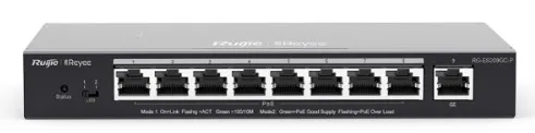 Ruijie Reyee 9-Port Gigabit Smart POE Switch, 9 Gigabit RJ45 Ports including 8 PoE/POE+ Ports,120W PoE power budget, Desktop Steel Case