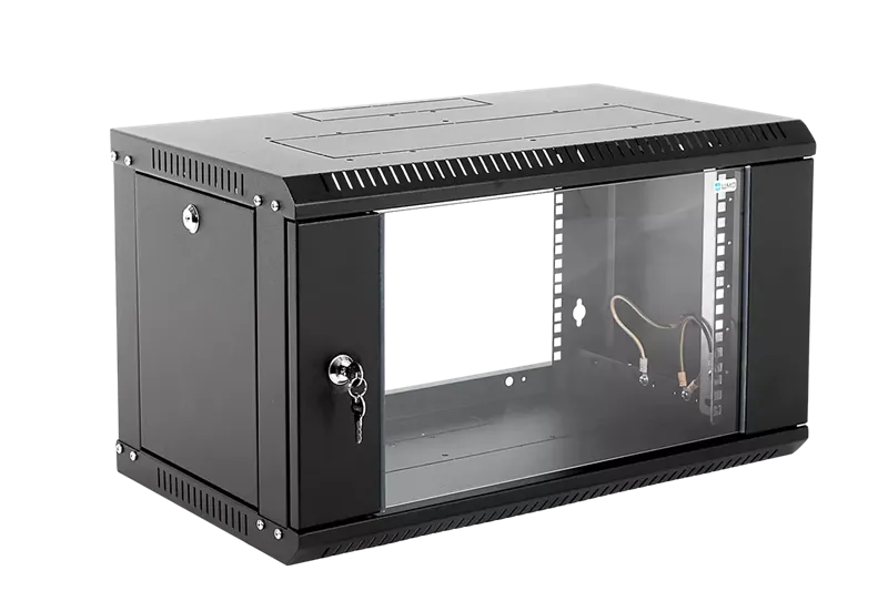 Шкаф ЦМО Шкаф телекоммуникационный настенный разборный ЭКОНОМ 9U (600х350) дверь стекло, цвет черный