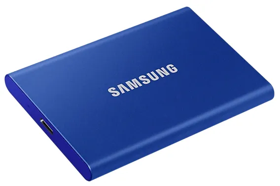 Твердотельный накопитель SSD Samsung T7 External 500Gb BLUE USB 3.2 (MU-PC500H/WW) 1year