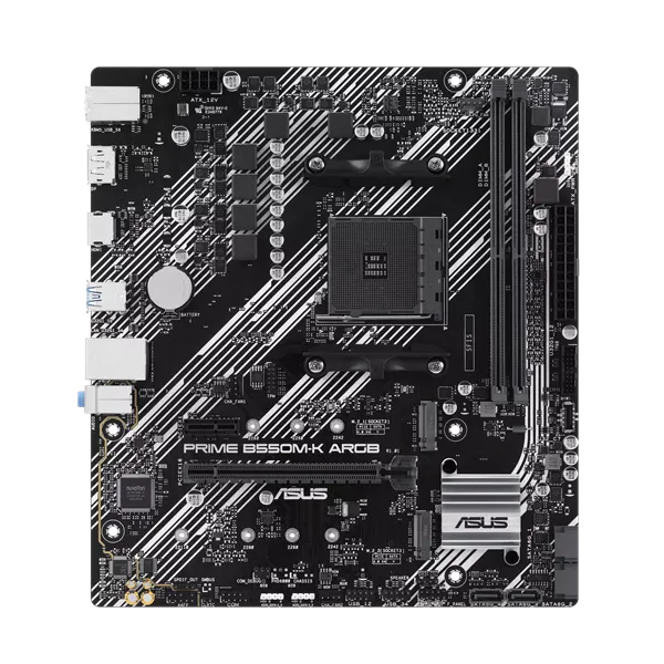 Материнская плата ASUS PRIME B550M-K ARGB, Socket AM4, B550, 2*DDR4, DP+HDMI, SATA3 + RAID, Audio, Gb LAN, USB 3.2, USB 2.0, COM*1 header (w/o cable), mATX ; 90MB1GC0-M0EAY0