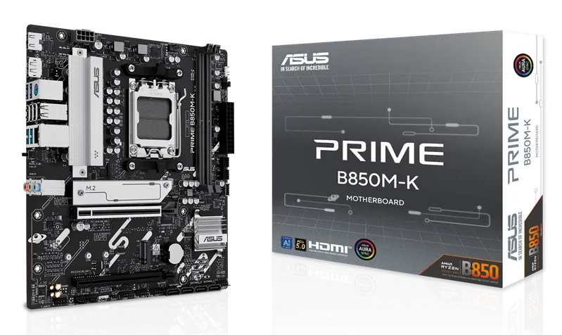 ASUS PRIME B850M-K, AM5, B850, 2*DDR5, 4*SATA, 2*M.2, 4*USB 3.2, 4*USB 2.0, 3*PCIx16, 2*PCIx1, DP+HDMI, mATX
