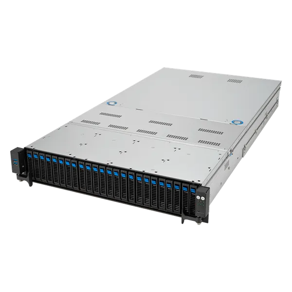 ASUS RS720A-E12-RS24U /GPU, 2xSP5(LGA 6096; up to 400W),24xDDR5 RDIMM(up to 6TB),24xNVMe/SATA(16 NVMe + 8x NVMe/SATA/SAS),soft RAID,2xM.2 slot,9 PCIe Gen5+1xRAID slot, 2x10GBe,2x2600W,ASMB11-iKVM