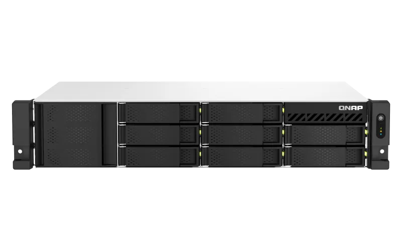 Система хранения данных QNAP SMB 2U QC 2,2GhzCPU/4Gb(upto64Gb)/upto 8HDD, upto 20 with TL-R1200S-RP /SATA(3,5'' 2,5")/ 4xUSB3.2/2xExp.slot/2x2,5Gb/iSCSI/1xPS/no rail/3YW TS-873AeU-4G-EU-RU