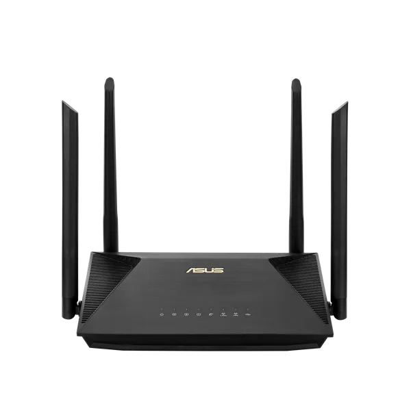 Роутер ASUS RT-AX53U// 802.11b/g/n/ac/ax, 574 + 1201 Mbps, 2,4 + 5 gGz, 4 antenna, USB ; 90IG06P0-MO3500