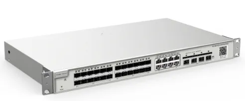 Ruijie Reyee 24-Port SFP L2 Managed Switch, 24  SFP Slots, 8 Gigabit RJ45 Combo Ports, 4 *10G SFP+ Slots, 19-inch Rack-mountable Steel Case