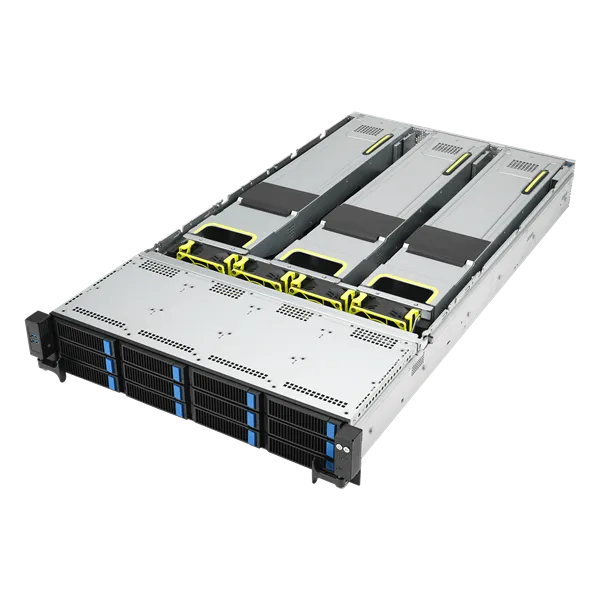 Сервер ASUS RS720-E11-RS12U, 2U, 2 x LGA4677, 32 DIMM DDR5, 12 x 3.5”/2.5" (8 x NVMe/SAS*/SATA + 4 NVMe/SATA hs), 2x M.2 slot 2280, 2x10Gbe RJ45, 8 slots PCIe 5.0, 1x OCP 3.0, 2x1600W