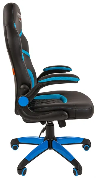 Офисное кресло Chairman   game 18 Россия экопремиум черный/голубой н.п.