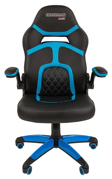 Офисное кресло Chairman   game 18 Россия экопремиум черный/голубой н.п.