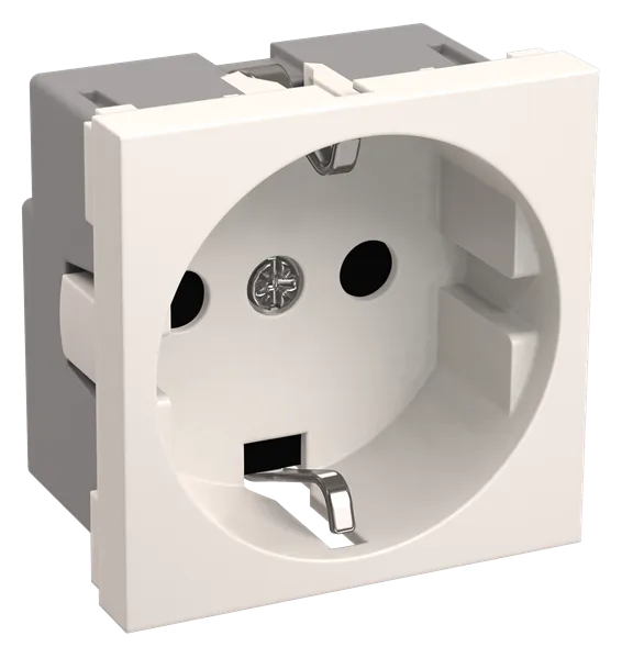 Розетка силов. IEK CKK-40D-RSZB2-K01-K одинар. DIN - рейка зазем. штор. IP20 белый (упак.:1шт)