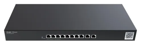 Ruijie Reyee Rack-mountable 10-port full gigabit router, providing one WAN port, six LAN ports, and three LAN/WAN ports; recommended concurrency of 300, maximum 1.5 Gbps throughput; cloud remote manag