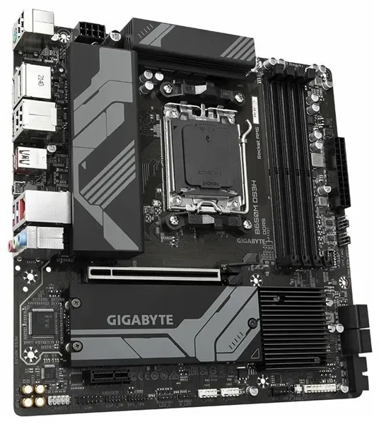 GIGABYTE B650M DS3H, AM5, B650, 4*DDR5, DP+HDMI,  4 SATA 6 Гб/с, M2, Audio, Gb LAN, USB 3.2, Type-C, COM*1 port, mATX