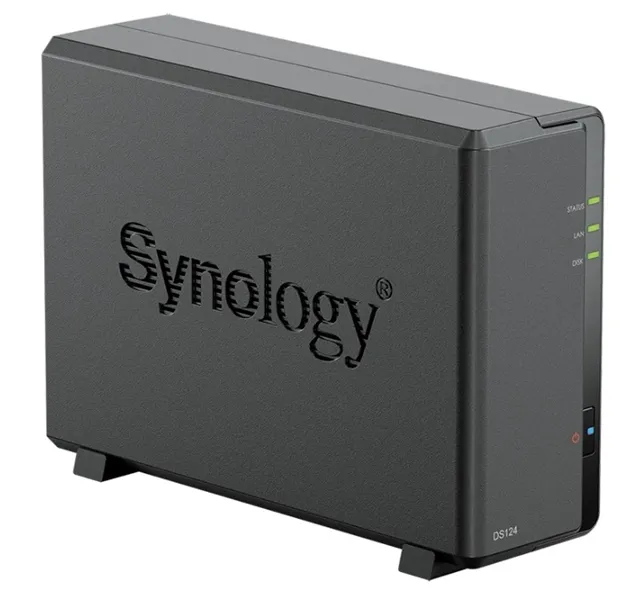 Системы хранения данных Synology DS124 QC 1.7GhzCPU/1Gb/upto 1HDDs/SATA(3,5'',2.5")/2xUSB3.2/1GigEth/iSCSI/2xIPcam(upto 12)/1xPS/1YW repl DS118