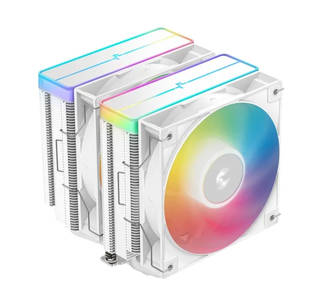 DEEPCOOL AG620 WH ARGB V2 LGA20XX/1700/1200/115X/AM5/AM4 (9шт/кор, TDP 260W, PWM, ARGB DUAL Fan 120mm, 6 тепл. трубок, белый) RET