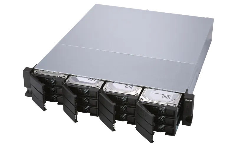 Полка расширения для схд QNAP SMB Expansion Unit (Rack 2U) up to 12hot plug HDDs SATA(3,5' or 2,5')/2xPS incl Cbl/no rail