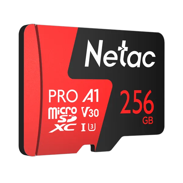 Носитель информации Netac P500 Extreme PRO 256GB MicroSDXC V30/A1/C10 up to 100MB/s, retail pack card only