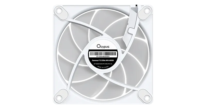 Ocypus Gamma F12 Elite WH ARGB 3 IN 1, 120x120x25mm, 4-PIN PWM, 600-1800 RPM, 26 DBA MAX, HYDRO BEARING