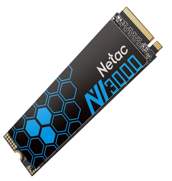SSD накопитель Netac SSD NV3000 1TB PCIe 3 x4 M.2 2280 NVMe 3D NAND, R/W up to 3100/2100MB/s, IOPS(R4K) 220K/160K, TBW 600TB, with heat sink, 5y wty