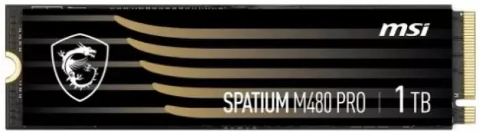 Твёрдотельный накопитель M.2 MSI SSD SPATIUM M480 PRO 1TB M.2 2280 PCle 4.0 NVMe R7400/W6000MB/s 3D NAND TLC MTBF 1.5M 750000/1000000 IOPS 700TBW buffered