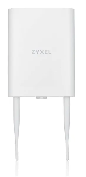 Точка доступа Уличная точка доступа Zyxel NebulaFlex NWA55AXE, 802.11a/b/g/n/ac/ax (2,4 и 5 ГГц), внешние антенны 2x2 (в комплекте), до 575+1200 Мбит/с, 1xLAN GE, защита от 4G/5G, без поддержки Captive portal и WPA