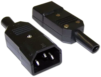 Вилка IEC 60320 C14, 10A, 250V, прямая, разборная, черная