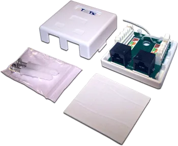 Настенная розетка, 1 порт RJ-45 категории 5е и 1 порт RJ-12, UTP, белая