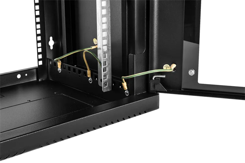 Шкаф ЦМО Шкаф телекоммуникационный настенный сварной 6U (600  350) съёмные стенки, дверь стекло, чёрный