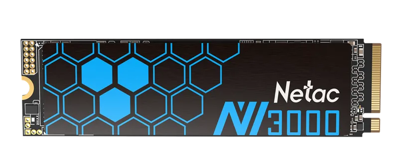 SSD накопитель Netac SSD NV3000 1TB PCIe 3 x4 M.2 2280 NVMe 3D NAND, R/W up to 3100/2100MB/s, IOPS(R4K) 220K/160K, TBW 600TB, with heat sink, 5y wty