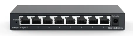 Ruijie Reyee 8-Port Gigabit unmanaged Switch, 8 Gigabit RJ45 Ports ,Steel Case
