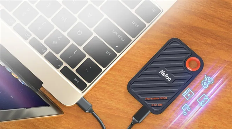 Netac ZX20 II 2TB USB 3.2 Gen 2 Type-C External Magnetic Portable SSD, R/W up to 2000MB/1800MB/s, with USB C to A cable and 20Gbps USB C to C cable 3Y wty