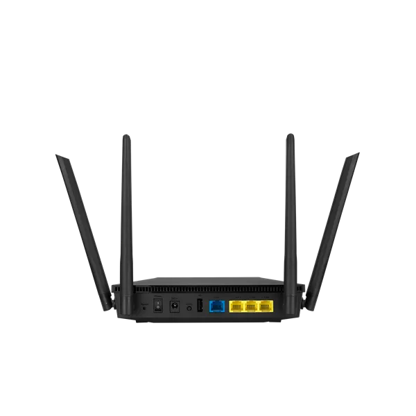 Роутер ASUS RT-AX53U// 802.11b/g/n/ac/ax, 574 + 1201 Mbps, 2,4 + 5 gGz, 4 antenna, USB ; 90IG06P0-MO3500